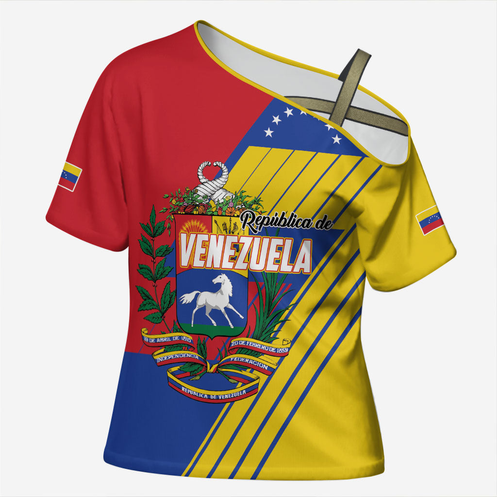 Personalized Republic of Venezuela Cross Shoulder Shirt Flag Color Inspired