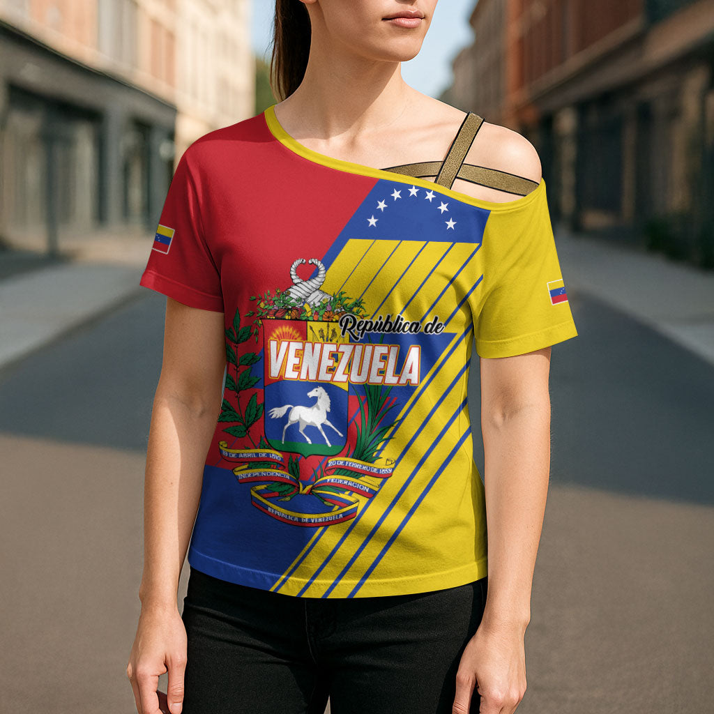 Personalized Republic of Venezuela Cross Shoulder Shirt Flag Color Inspired