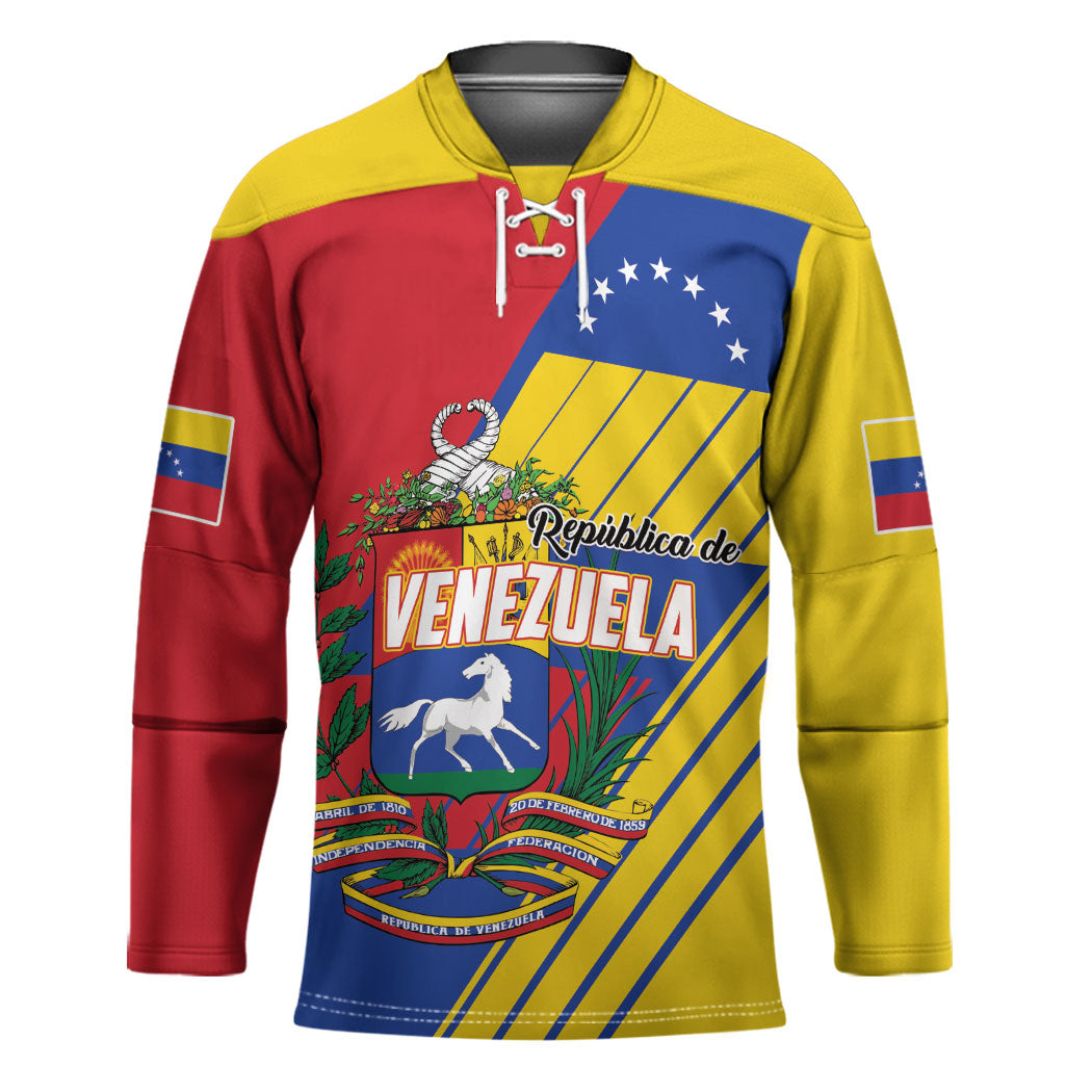 Personalized Republic of Venezuela Hockey Jersey Flag Color Inspired