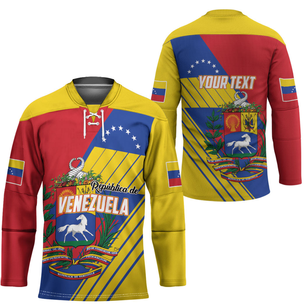 Personalized Republic of Venezuela Hockey Jersey Flag Color Inspired