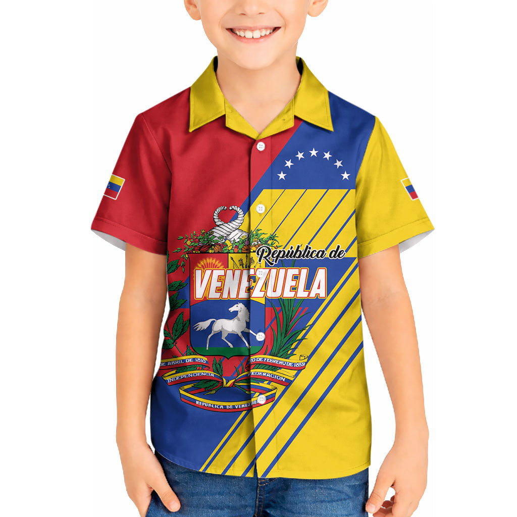 Personalized Republic of Venezuela Kid Hawaiian Shirt Flag Color Inspired