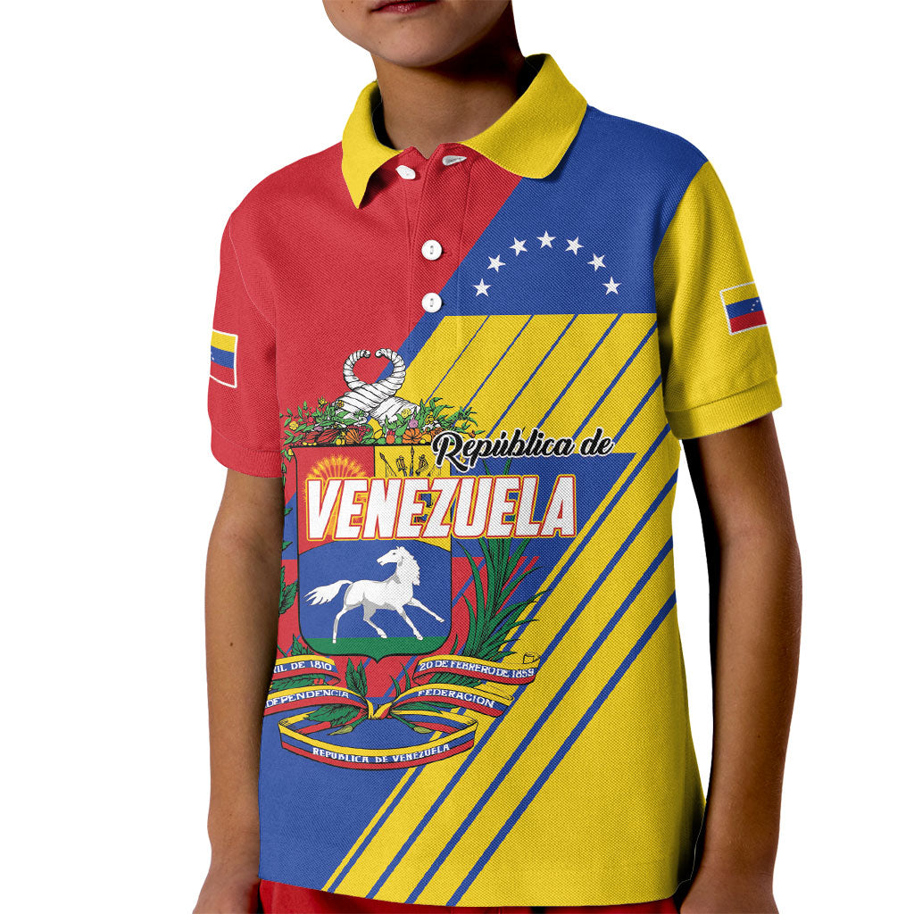 Personalized Republic of Venezuela Kid Polo Shirt Flag Color Inspired