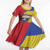 Personalized Republic of Venezuela Kid Short Sleeve Dress Flag Color Inspired