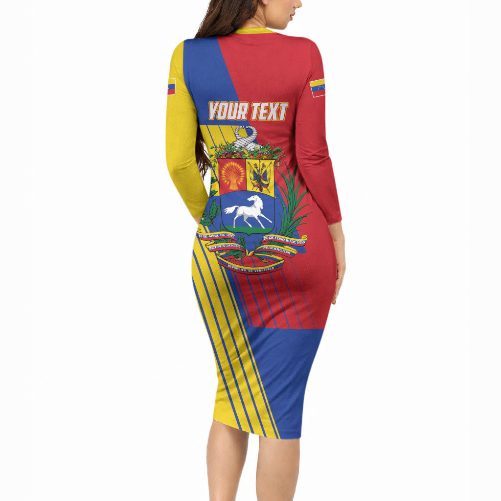 Personalized Republic of Venezuela Long Sleeve Bodycon Dress Flag Color Inspired