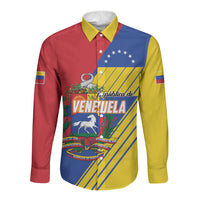 Personalized Republic of Venezuela Long Sleeve Button Shirt Flag Color Inspired