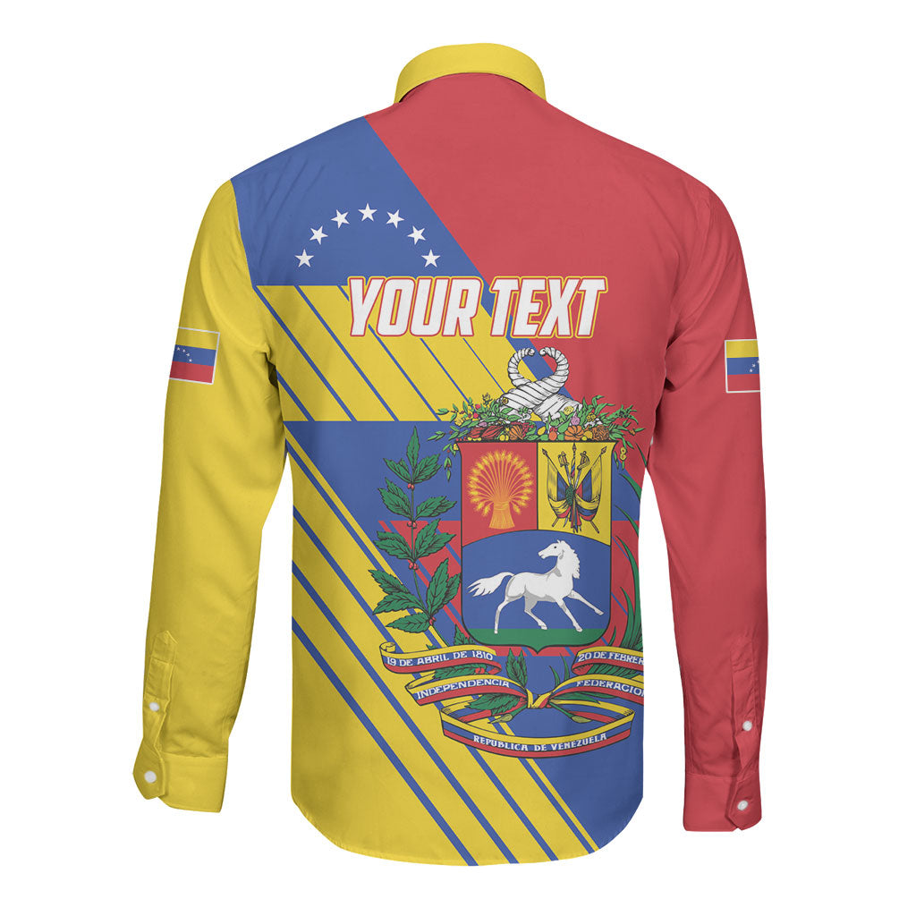 Personalized Republic of Venezuela Long Sleeve Button Shirt Flag Color Inspired