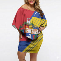 Personalized Republic of Venezuela Off Shoulder Short Dress Flag Color Inspired