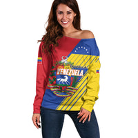 Personalized Republic of Venezuela Off Shoulder Sweater Flag Color Inspired