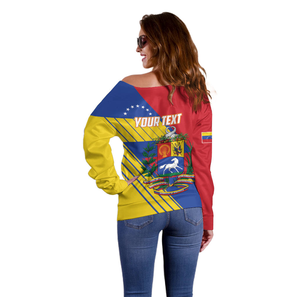Personalized Republic of Venezuela Off Shoulder Sweater Flag Color Inspired
