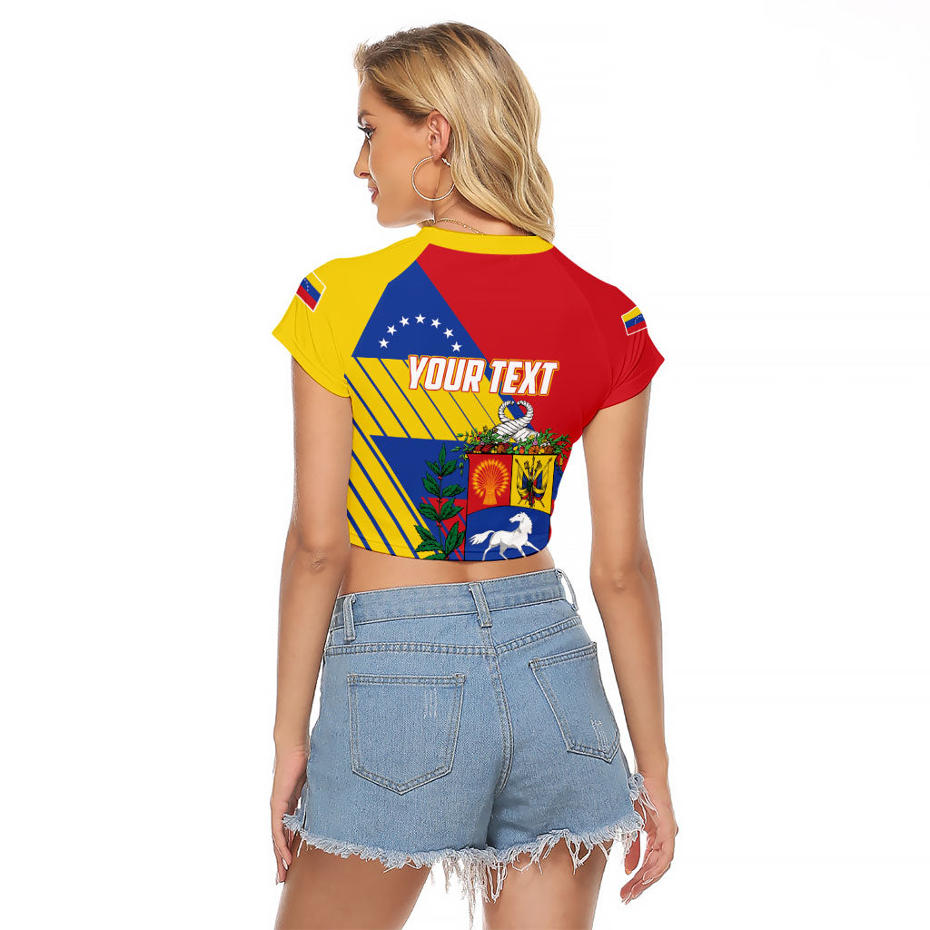 Personalized Republic of Venezuela Raglan Cropped T Shirt Flag Color Inspired