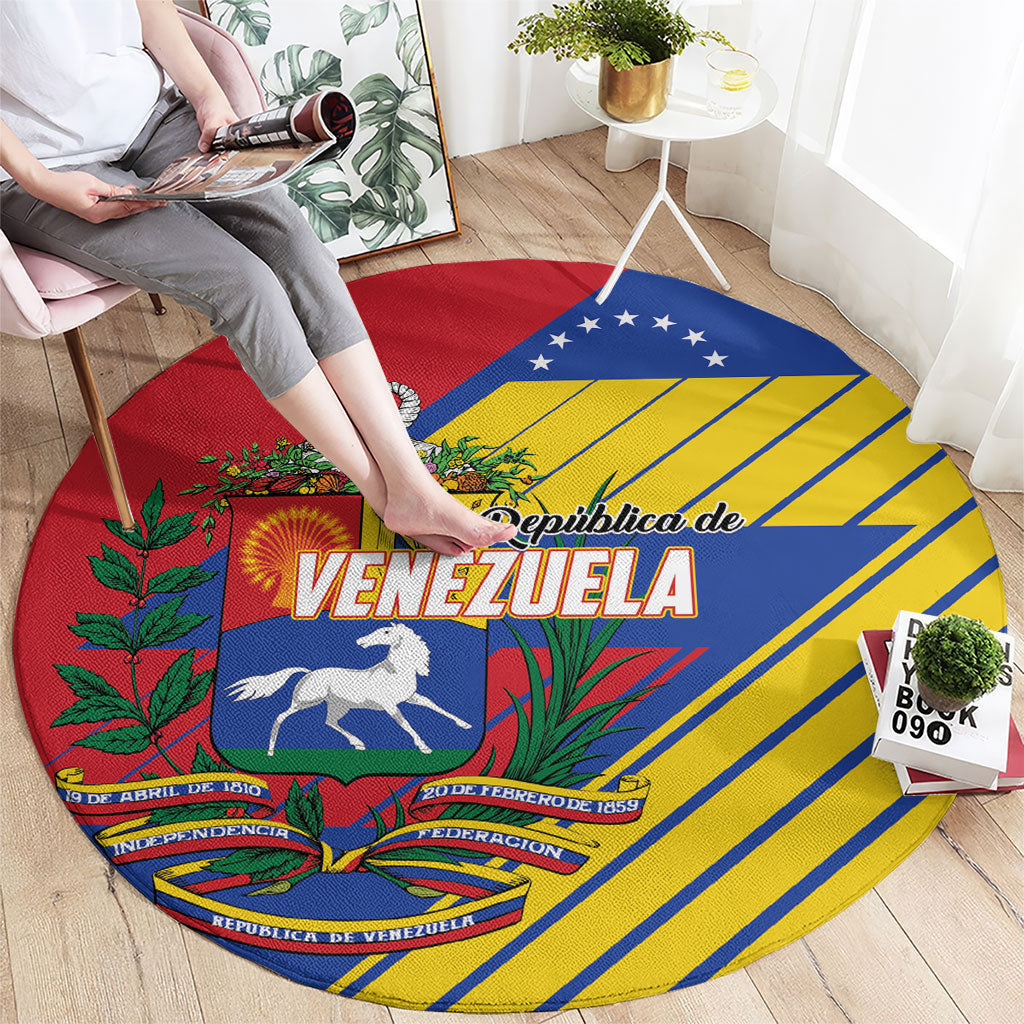 Republic of Venezuela Round Carpet Flag Color Inspired