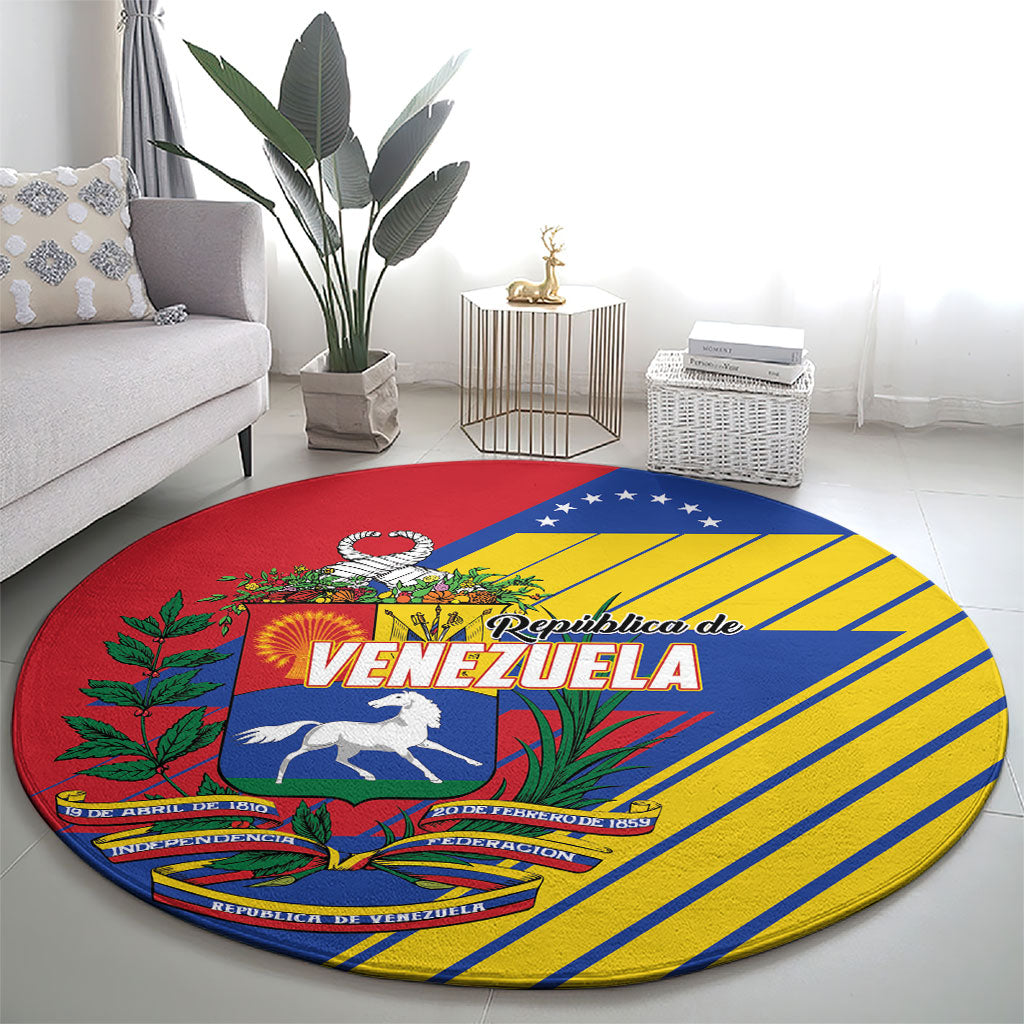 Republic of Venezuela Round Carpet Flag Color Inspired