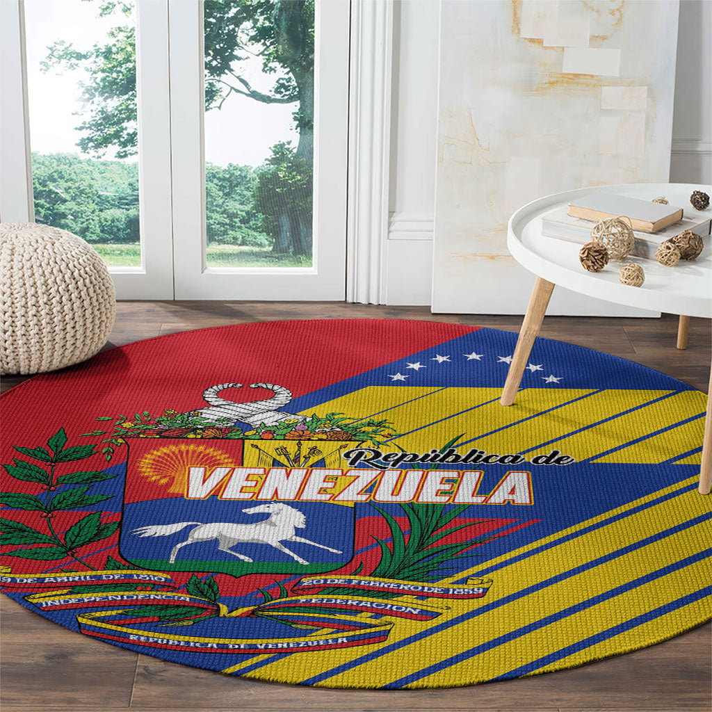 Republic of Venezuela Round Carpet Flag Color Inspired