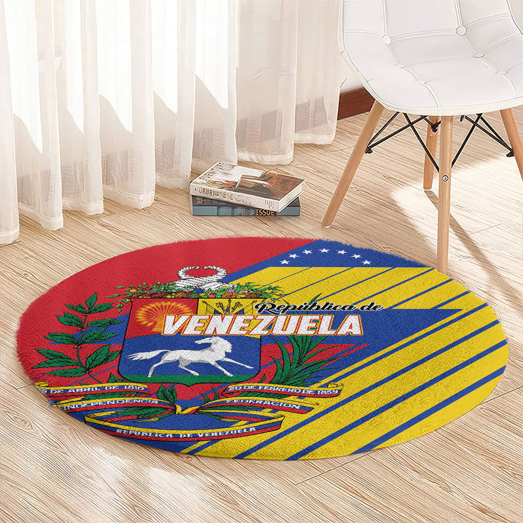 Republic of Venezuela Round Carpet Flag Color Inspired