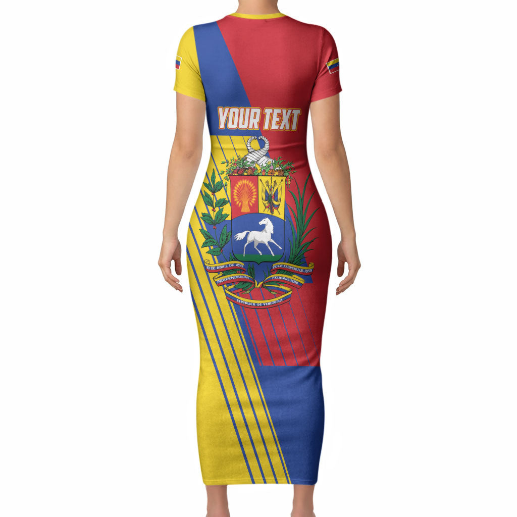 Personalized Republic of Venezuela Short Sleeve Bodycon Dress Flag Color Inspired