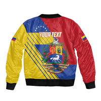 Personalized Republic of Venezuela Sleeve Zip Bomber Jacket Flag Color Inspired