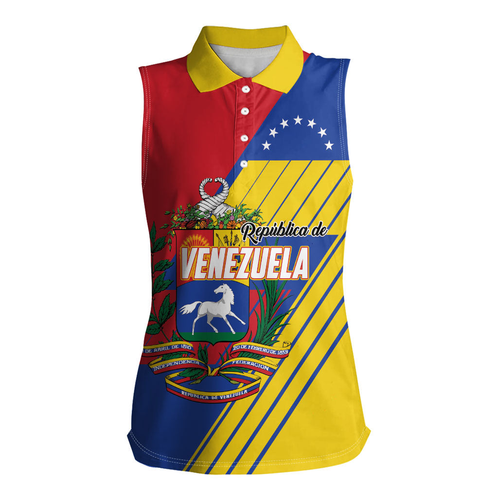 Personalized Republic of Venezuela Women Sleeveless Polo Shirt Flag Color Inspired