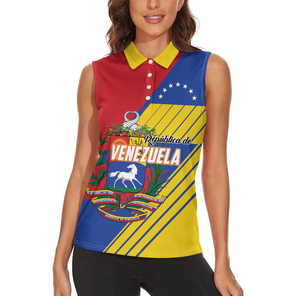 Personalized Republic of Venezuela Women Sleeveless Polo Shirt Flag Color Inspired