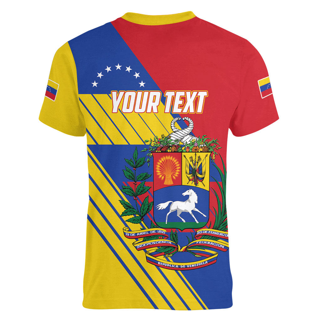 Personalized Republic of Venezuela Women V-Neck T-Shirt Flag Color Inspired