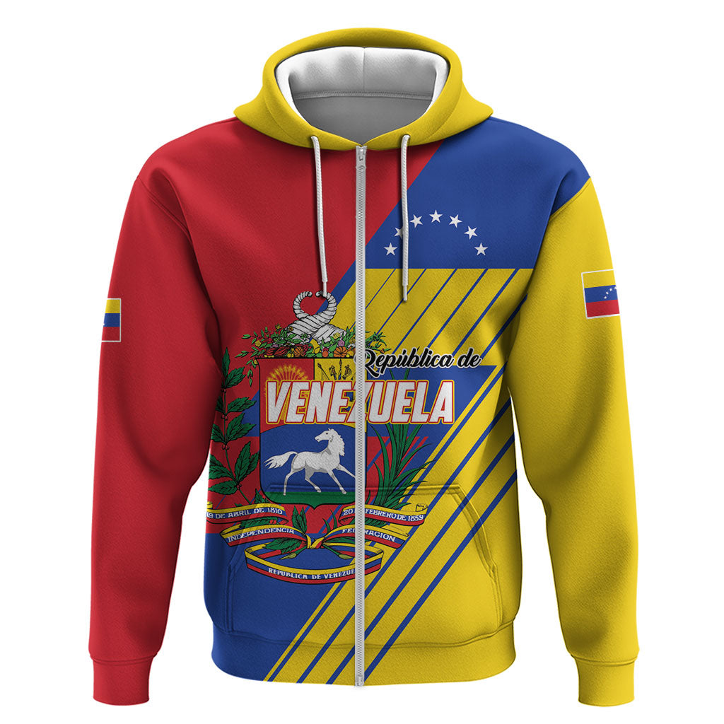 Personalized Republic of Venezuela Zip Hoodie Flag Color Inspired