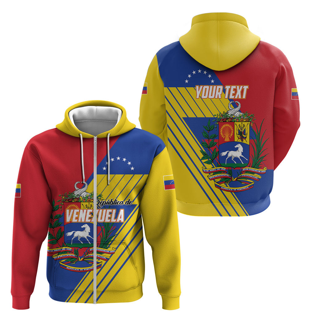 Personalized Republic of Venezuela Zip Hoodie Flag Color Inspired