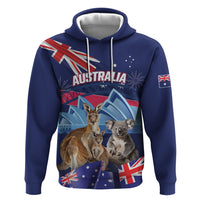 Personalised Australia Kangaroo Koala Hoodie Aussie Flag Inspired