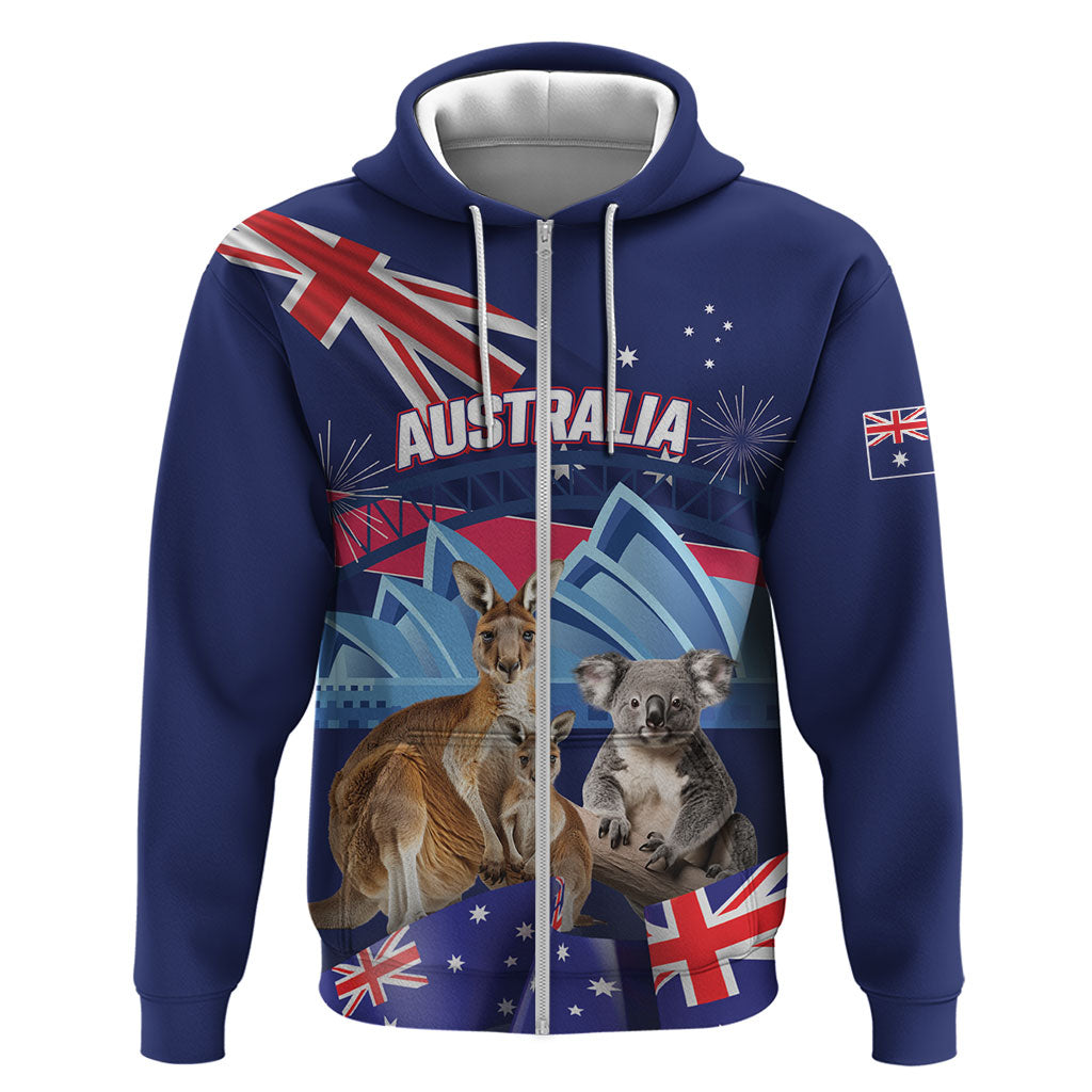 Personalised Australia Kangaroo Koala Hoodie Aussie Flag Inspired