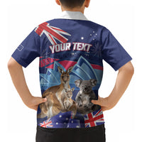 Personalised Australia Kangaroo Koala Kid Hawaiian Shirt Aussie Flag Inspired