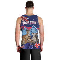 Personalised Australia Kangaroo Koala Men Tank Top Aussie Flag Inspired