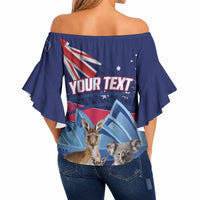 Personalised Australia Kangaroo Koala Off Shoulder Wrap Waist Top Aussie Flag Inspired