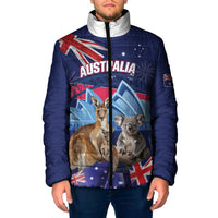 Personalised Australia Kangaroo Koala Padded Jacket Aussie Flag Inspired