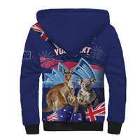 Personalised Australia Kangaroo Koala Sherpa Hoodie Aussie Flag Inspired