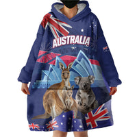 Personalised Australia Kangaroo Koala Wearable Blanket Hoodie Aussie Flag Inspired