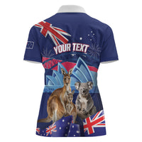 Personalised Australia Kangaroo Koala Women Polo Shirt Aussie Flag Inspired