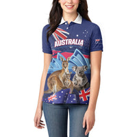 Personalised Australia Kangaroo Koala Women Polo Shirt Aussie Flag Inspired