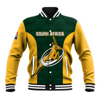 South Africa Rugby Baseball Jacket Springboks Go Champions Protea Pattern - Wonder Print Shop