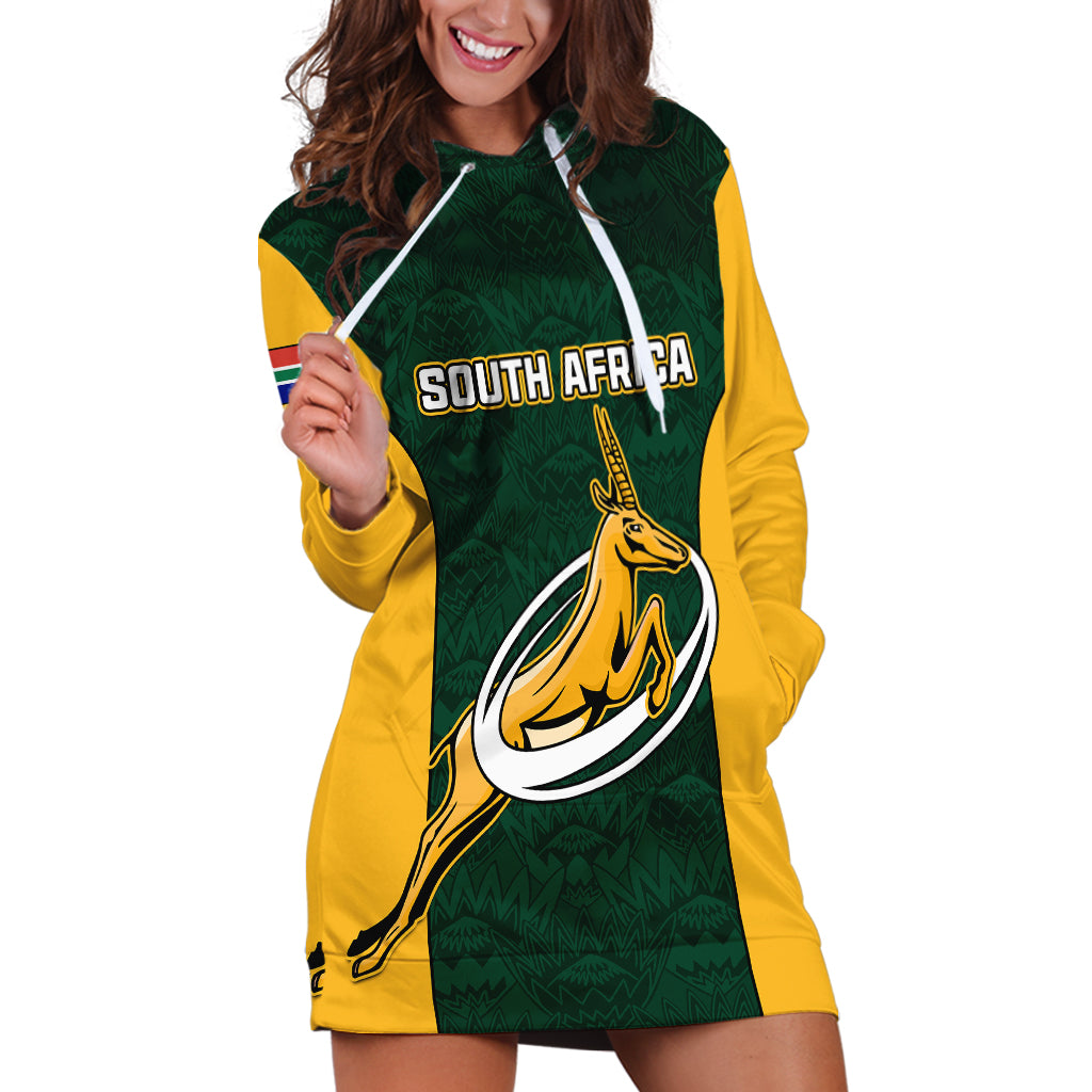 South Africa Rugby Hoodie Springboks Go Champions Protea Pattern - Wonder Print Shop