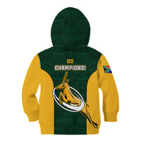 South Africa Rugby Kid Hoodie Springboks Go Champions Protea Pattern - Wonder Print Shop