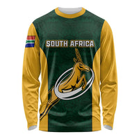 South Africa Rugby Long Sleeve Shirt Springboks Go Champions Protea Pattern LT01