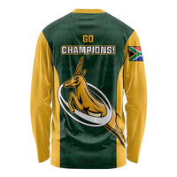 South Africa Rugby Long Sleeve Shirt Springboks Go Champions Protea Pattern LT01