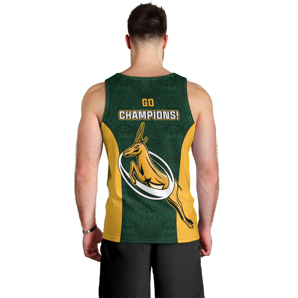 South Africa Rugby Men Tank Top Springboks Go Champions Protea Pattern LT01