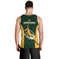 South Africa Rugby Men Tank Top Springboks Go Champions Protea Pattern LT01