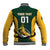 Custom South Africa Rugby Baseball Jacket Springboks Go Champions Protea Pattern - Wonder Print Shop