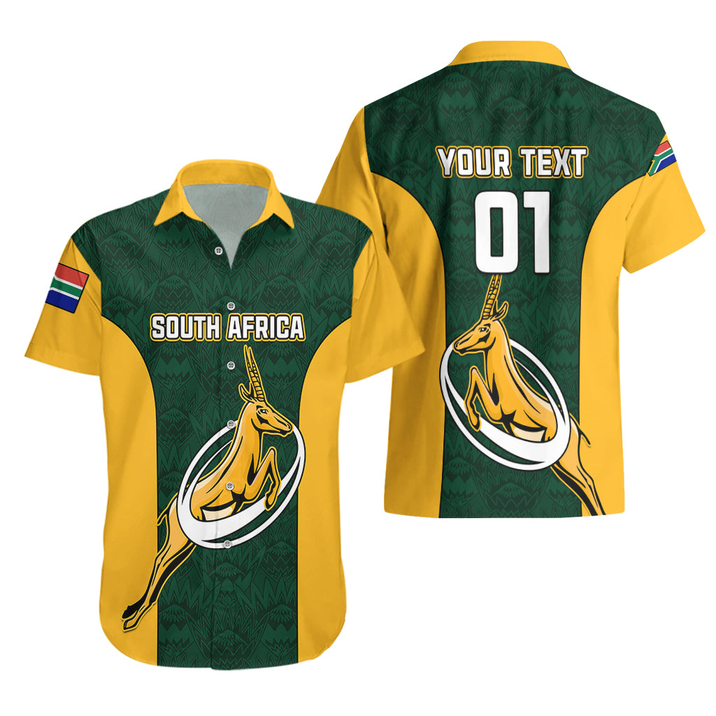 Custom South Africa Rugby Hawaiian Shirt Springboks Go Champions Protea Pattern - Wonder Print Shop
