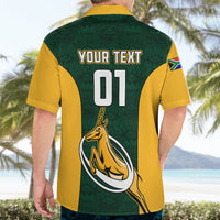 Custom South Africa Rugby Hawaiian Shirt Springboks Go Champions Protea Pattern - Wonder Print Shop