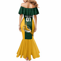 Custom South Africa Rugby Mermaid Dress Springboks Go Champions Protea Pattern - Wonder Print Shop