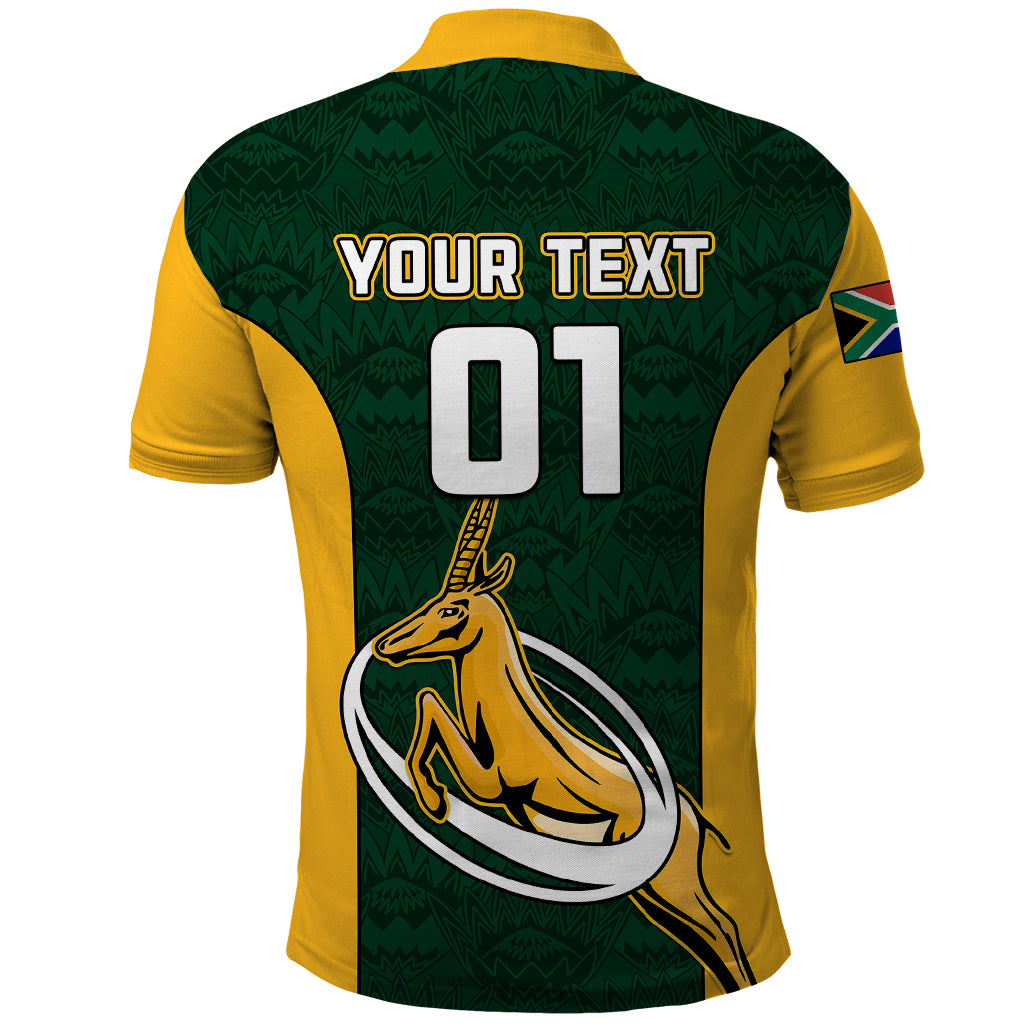 Custom South Africa Rugby Polo Shirt Springboks Go Champions Protea Pattern - Wonder Print Shop