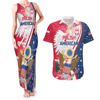 Personalized Polish-American Heritage Month Couples Matching Tank Maxi Dress and Hawaiian Shirt Eagle Curve Style - Wonder Print Shop