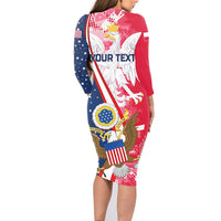 Personalized Polish-American Heritage Month Family Matching Long Sleeve Bodycon Dress and Hawaiian Shirt Eagle Curve Style - Wonder Print Shop