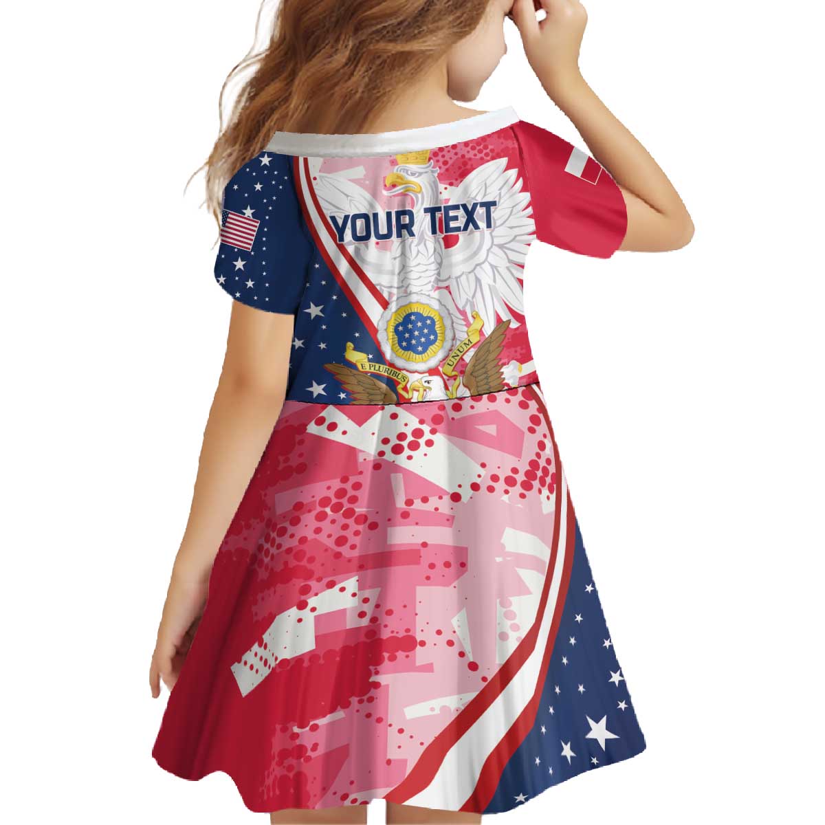 Personalized Polish-American Heritage Month Family Matching Off The Shoulder Long Sleeve Dress and Hawaiian Shirt Eagle Curve Style - Wonder Print Shop